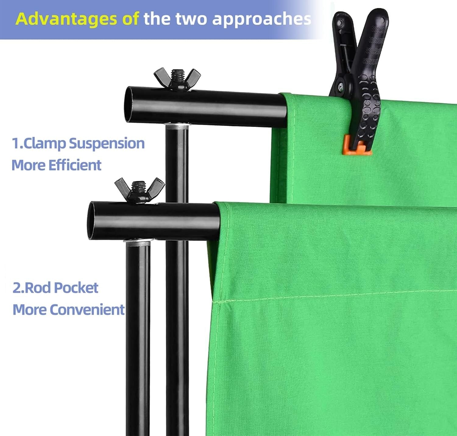 Adjustable 8.5x10ft Photo Studio Backdrop Stand with 3 Wrinkle-Resistant Styles