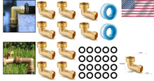 Load image into Gallery viewer, Quality Solid Brass 90-Degree Hose Elbow Connector - Pack of 10 for Durability