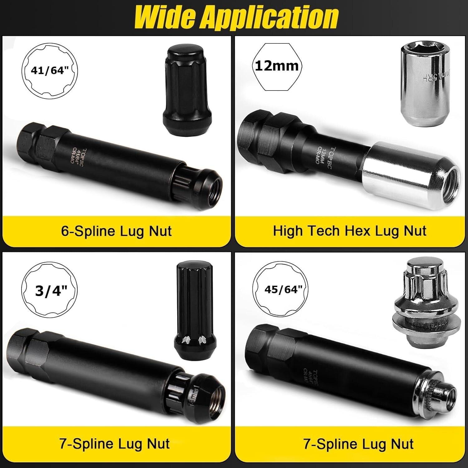 Effortless Wheel Maintenance with 16-Piece Lug Nut Key Set - Durable Steel