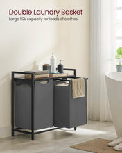 Load image into Gallery viewer, Elegant Laundry Sorter with Removable Bags and Sturdy Metal Frame - 24.2 Gallon