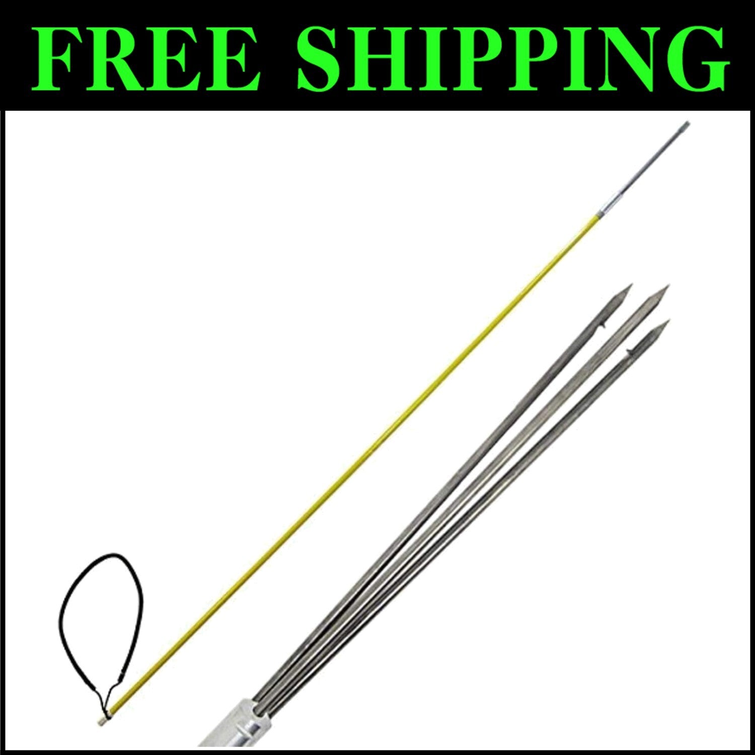 5' One-Piece Spearfishing Pole with 3-Prong Tip - Perfect for Travel & Adventure