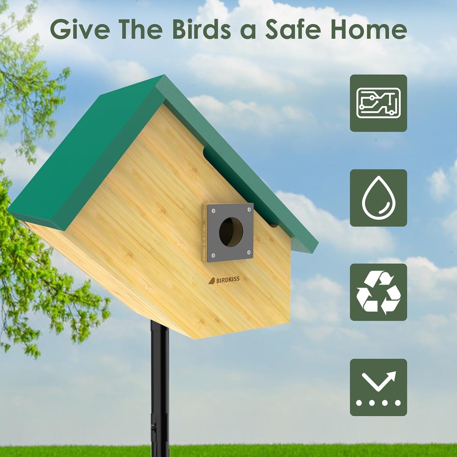 Educational Solar Birdhouse with Auto-Recording Camera for Kids & Nature Lovers