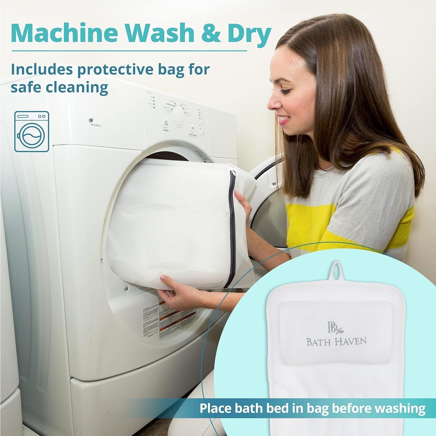 Air Mesh Bathtub Pillow with 6 Suction Cups - Perfect for Travel or Home Spa