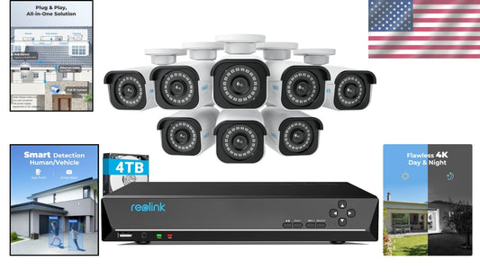 8MP PoE Security Camera Set - Weatherproof 4K 24/7 Surveillance with App Control