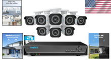 Load image into Gallery viewer, 8MP PoE Security Camera Set - Weatherproof 4K 24/7 Surveillance with App Control