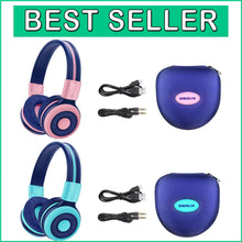 Load image into Gallery viewer, Stylish Over-Ear Kids Headphones with Volume Safety Limit &amp; Hard Carrying Case