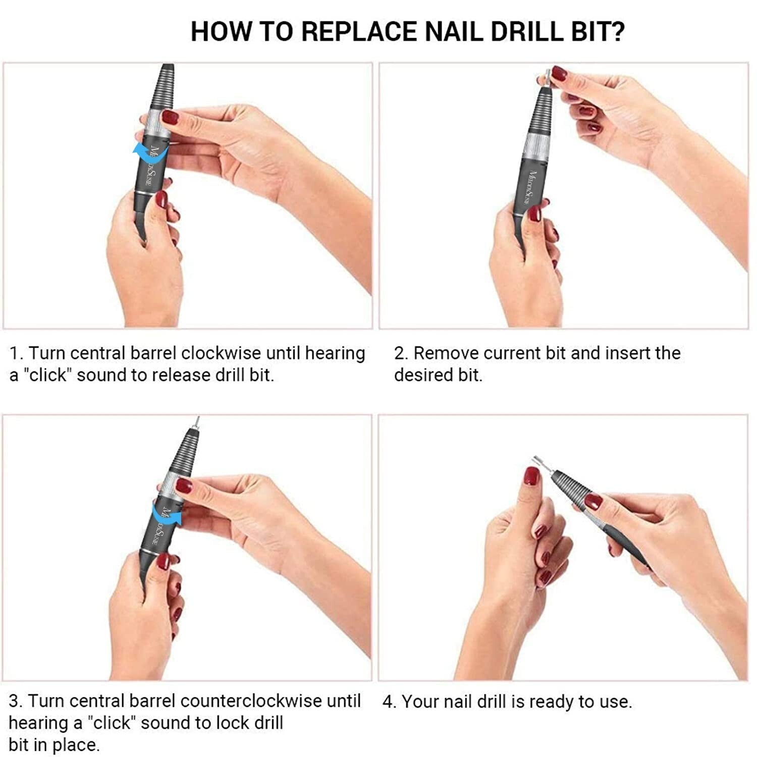 Versatile Rechargeable Nail Drill with Automatic Safety and High Quality Torque