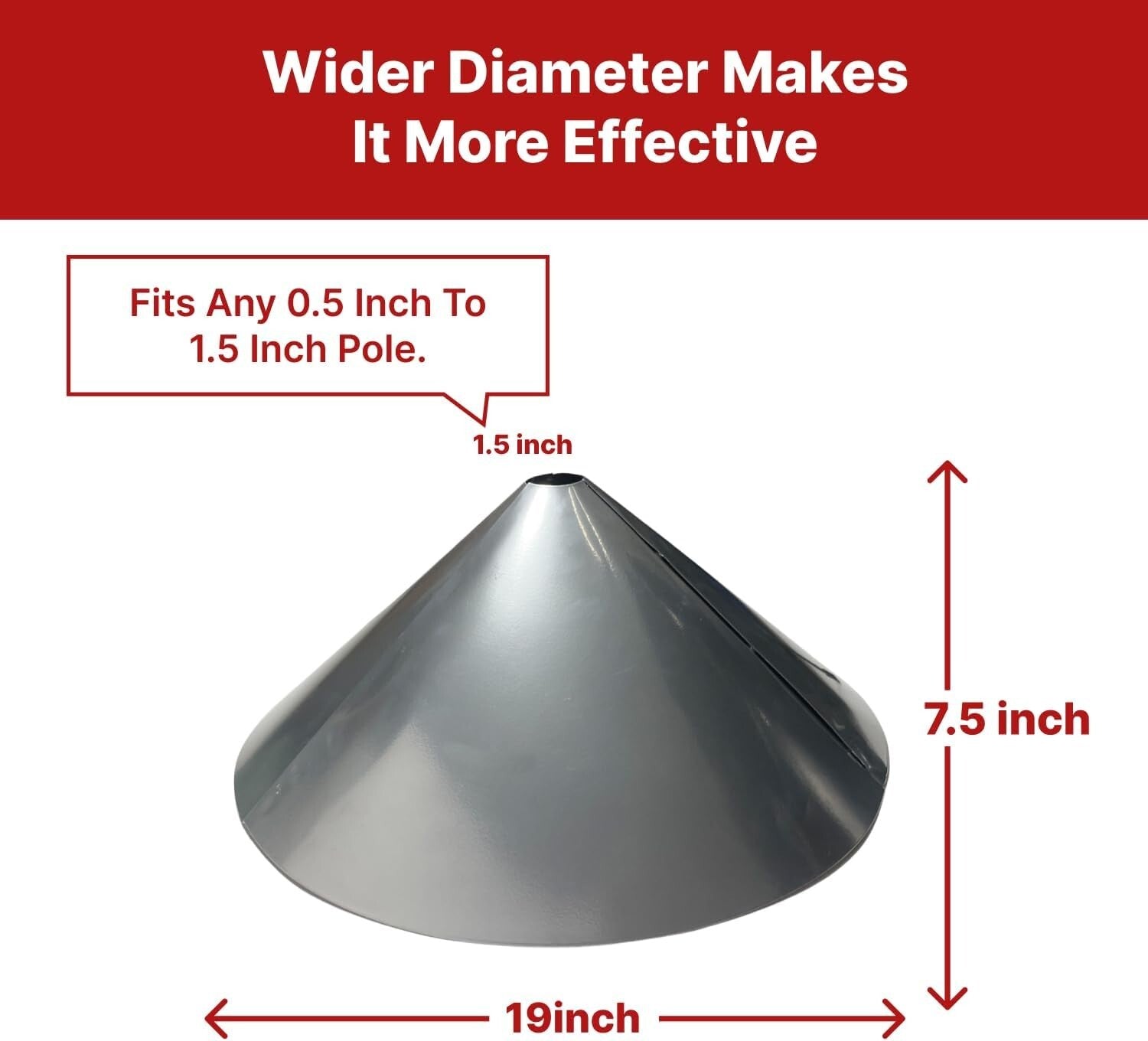 19-Inch Squirrel Baffle in Galvanized Steel - Dual Mount for Bird Feeders