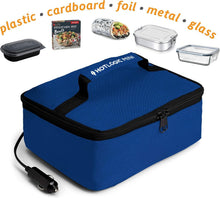 Load image into Gallery viewer, Portable Electric Lunch Box &amp; Food Heater with Glass Container - 1.5qt - Blue