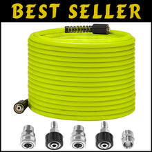 Load image into Gallery viewer, Durable 1/4" Pressure Washer Hose 50 FT - Stainless Steel M22 Adapters Included
