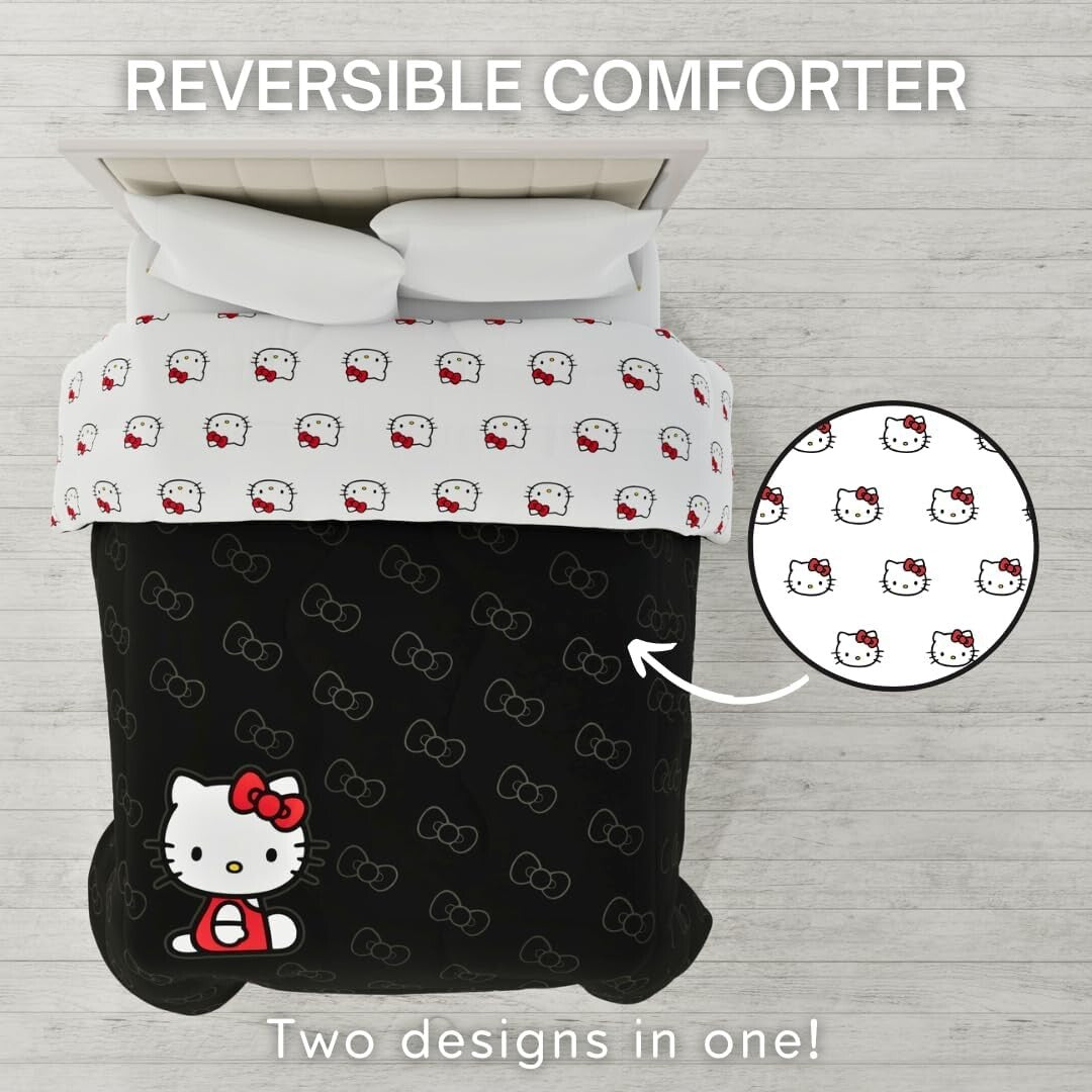 Lightweight Reversible Hello Kitty Comforter - Soft Microfiber for All Seasons