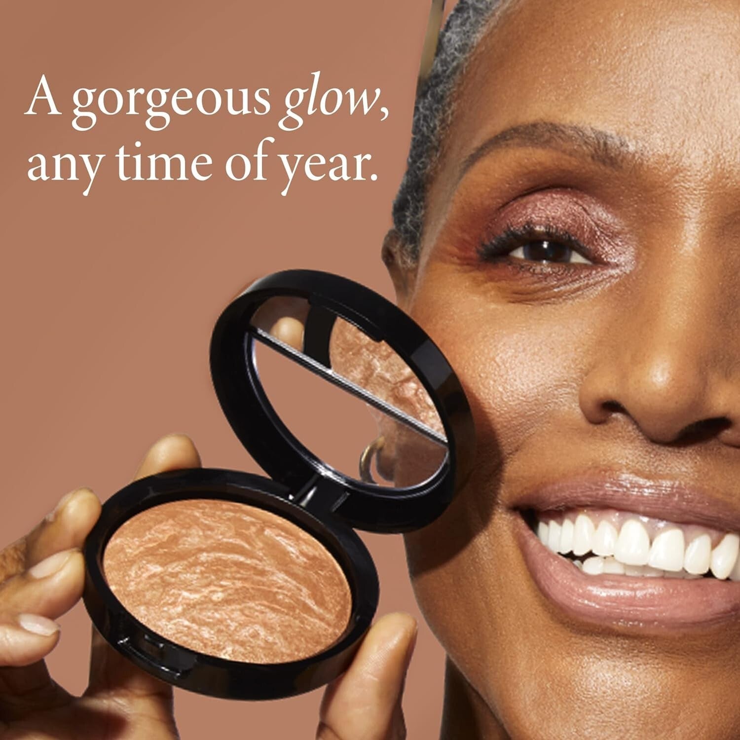 Bronze-n-Brighten Multipurpose Bronzer with Brush - Medium Shade for Radiance