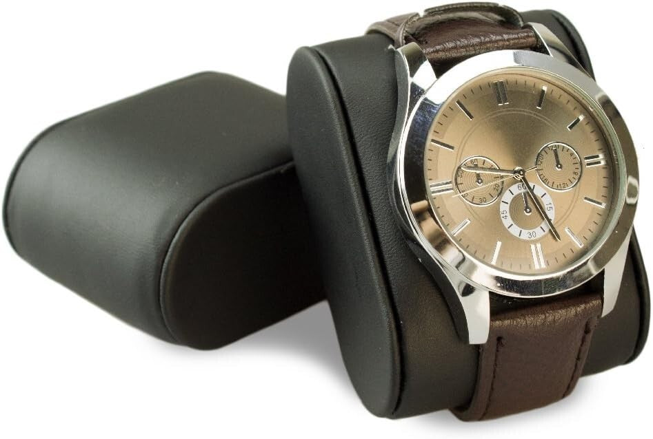 Elegant Black 24 Compartment Watch Organizer - Perfect Gift for Watch Collectors