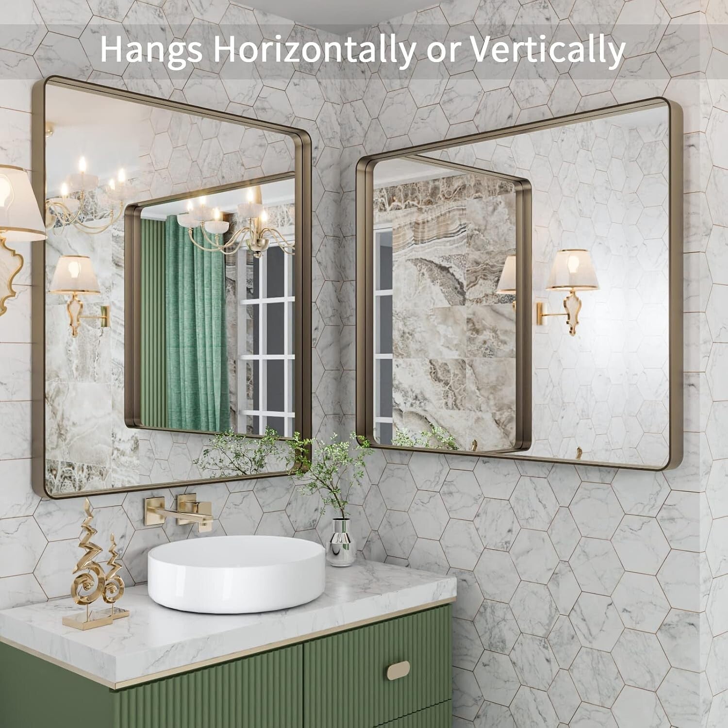 Stylish 30” x 36” Bronze Bathroom Mirror - Modern Design with Easy Installation