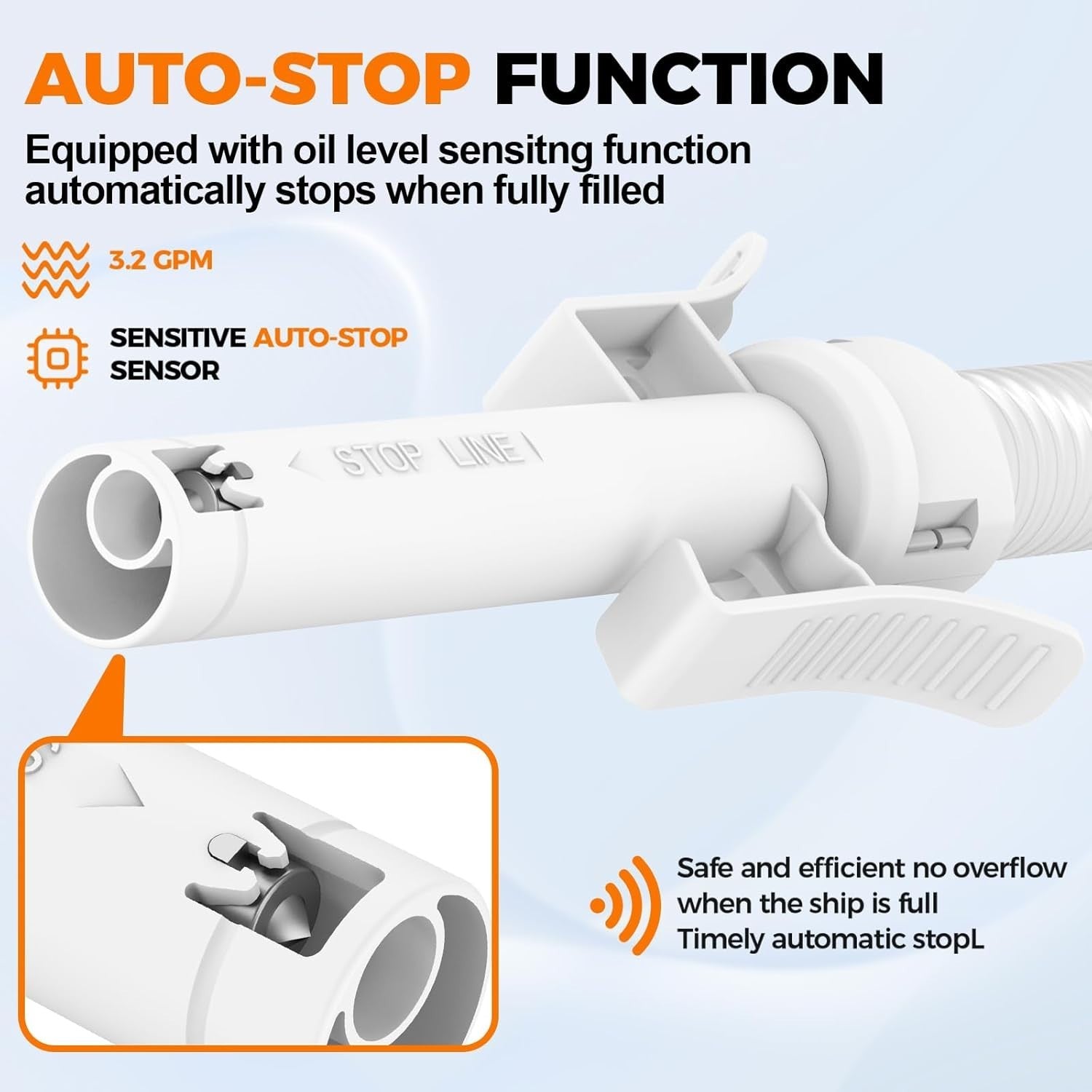 Electric Fuel Transfer Pump with Spill Prevention - 3.2 GPM Performance