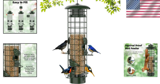 Weatherproof Hanging Bird Feeder - Ideal for Finches, Cardinals & Chickadees