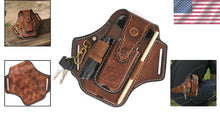 Load image into Gallery viewer, Premium Leather EDC Holster: Multifunctional Phone &amp; Tool Carrier with Belt Clip