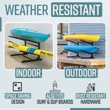 Load image into Gallery viewer, Industrial-Grade Freestanding Kayak Holder - 2 Levels, Easy Setup and Versatile