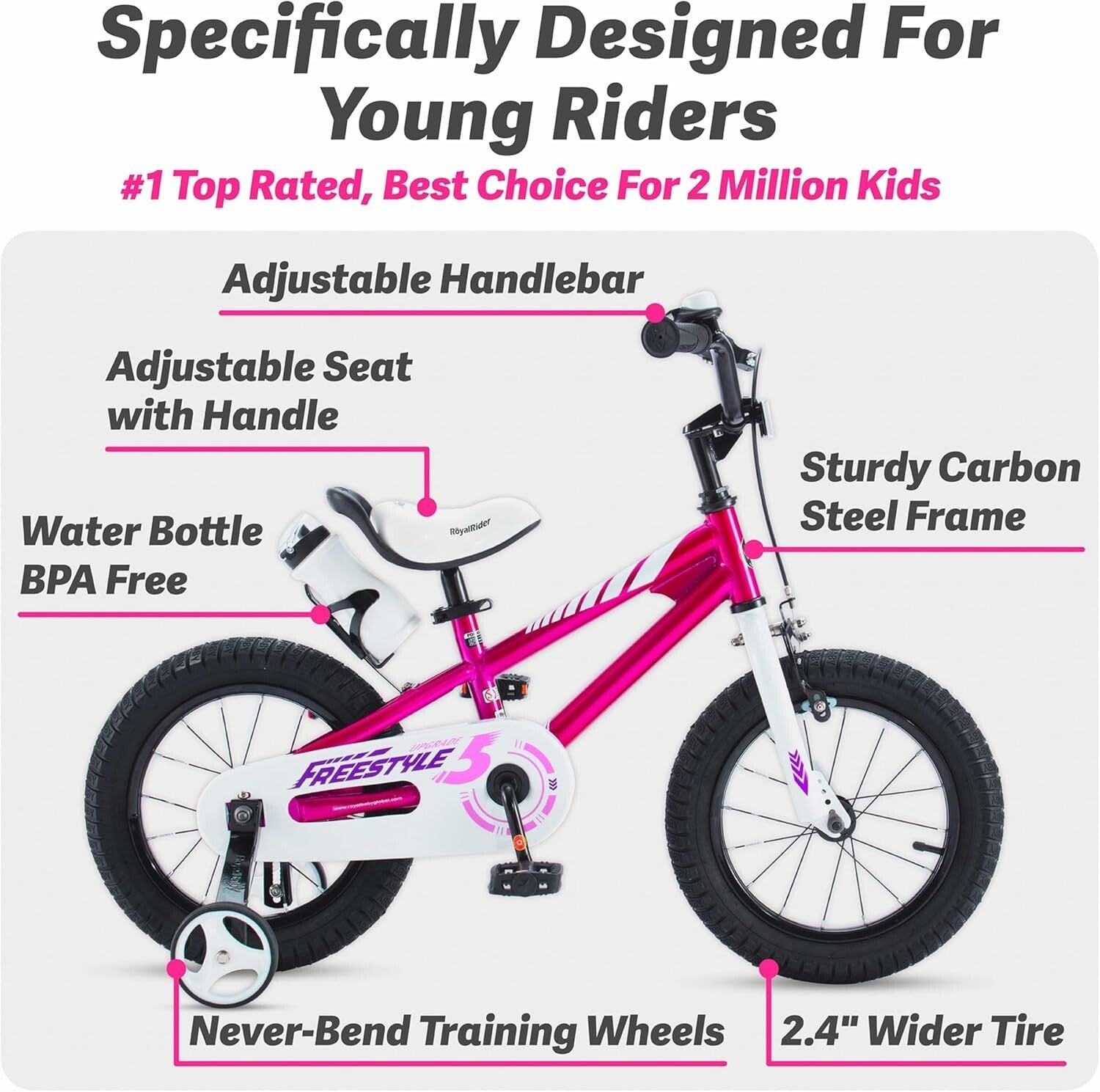 Adjustable Kids Bike 16-Inch with Training Wheels - Easy Learning for Ages 4-7