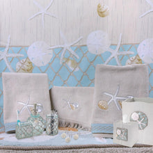Load image into Gallery viewer, Hand-Painted Resin Trash Can with Nautical Design - Beach Home Essential
