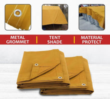Load image into Gallery viewer, Durable Tan Canvas Tarp 12' x 24' - Heavy Duty, UV Protected &amp; Breathable