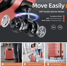 Load image into Gallery viewer, Lightweight Expandable Luggage Set with TSA Lock - Elegant Rose Gold Collection