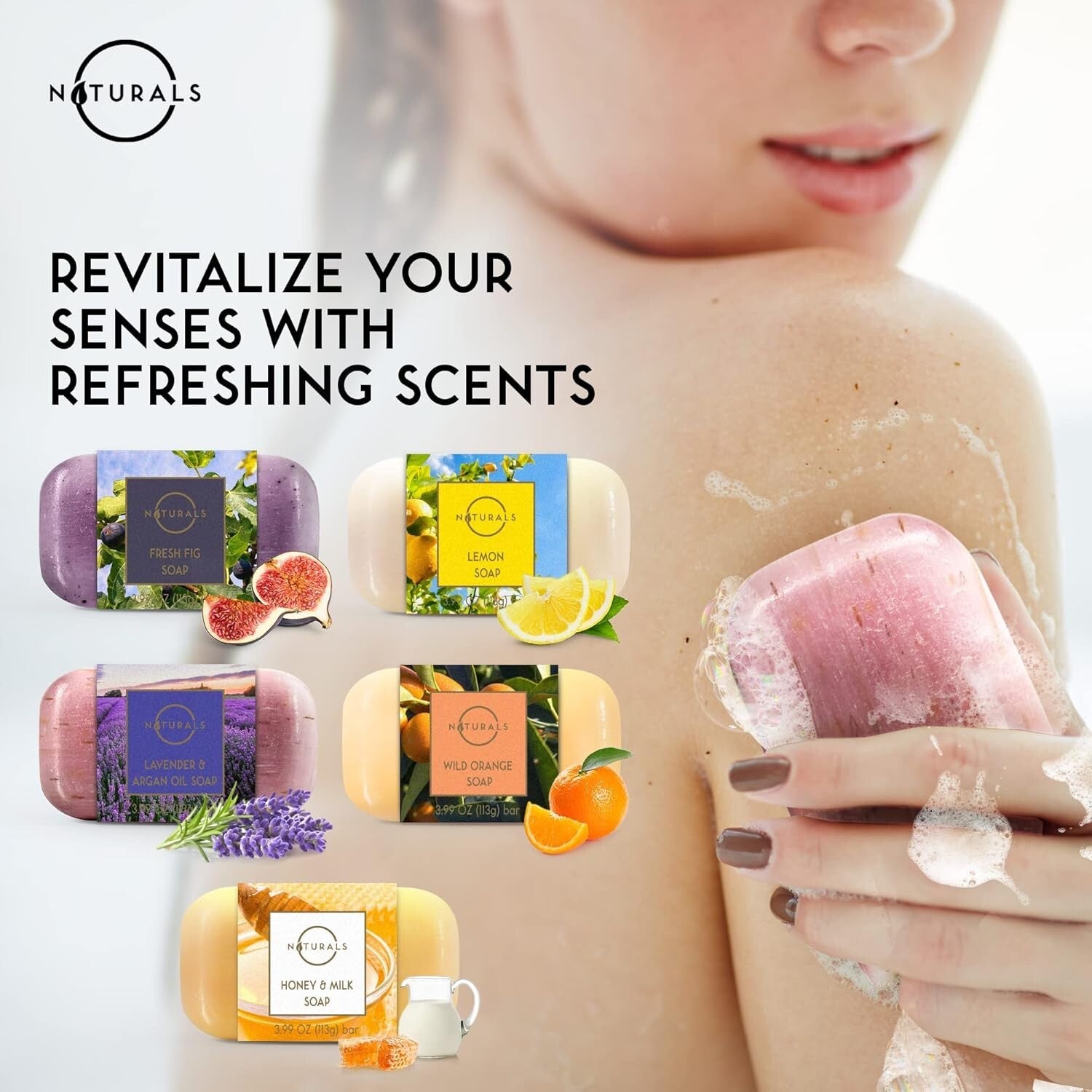 Luxurious 10pc Vegan Bar Soap Set - Natural Ingredients with Exfoliating Oils