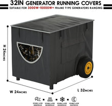 Load image into Gallery viewer, 100% Waterproof Heavy Duty Generator Cover – Double Layer Protection, 32x24x24