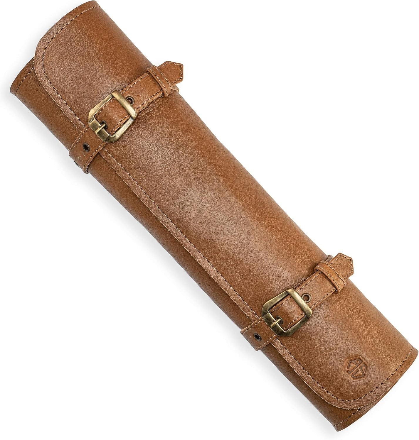 Luxury Buffalo Leather Knife Roll – 7 Slot Chef's Knife Bag for Professionals