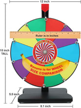 Load image into Gallery viewer, Miniature 12-inch Prize Wheel with Stand - Perfect for Classrooms and Parties