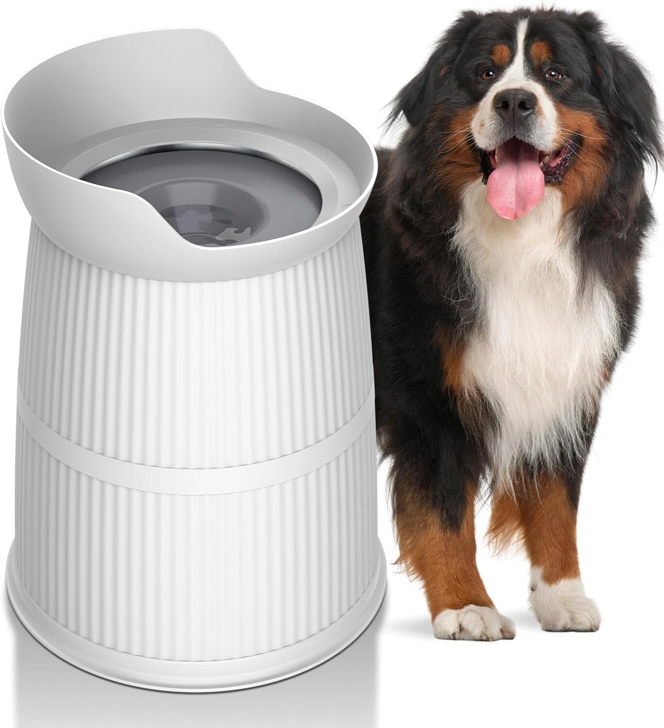 4.4L Stainless Steel Elevated Dog Water Bowl with Non-Slip Base for Large Dogs