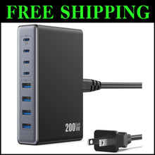 Load image into Gallery viewer, Versatile 200W GaN IV USB C Charger Hub - 8 Ports with Safety Protection