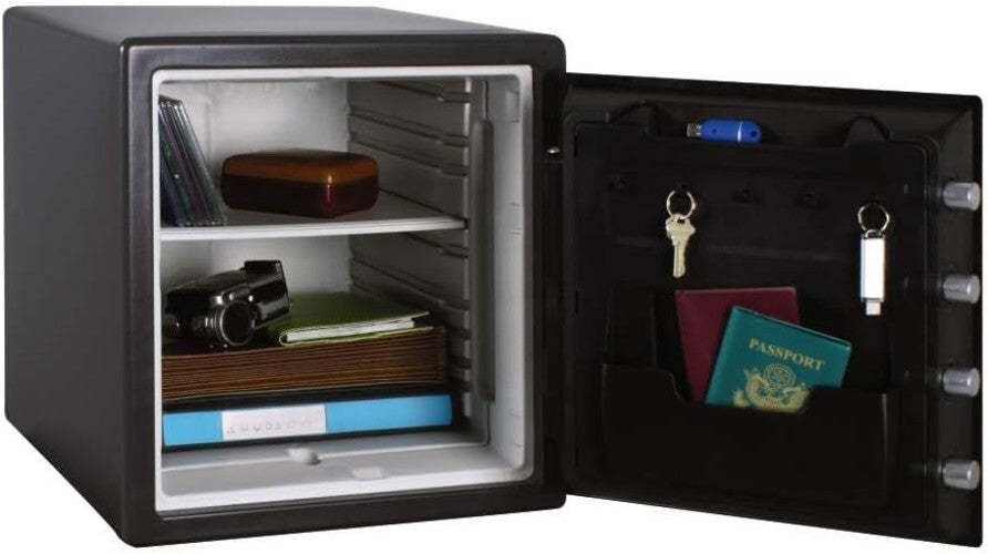 Home Security Fireproof Safe, Digital Keypad & Organizational Shelf - 1.23 Cu Ft