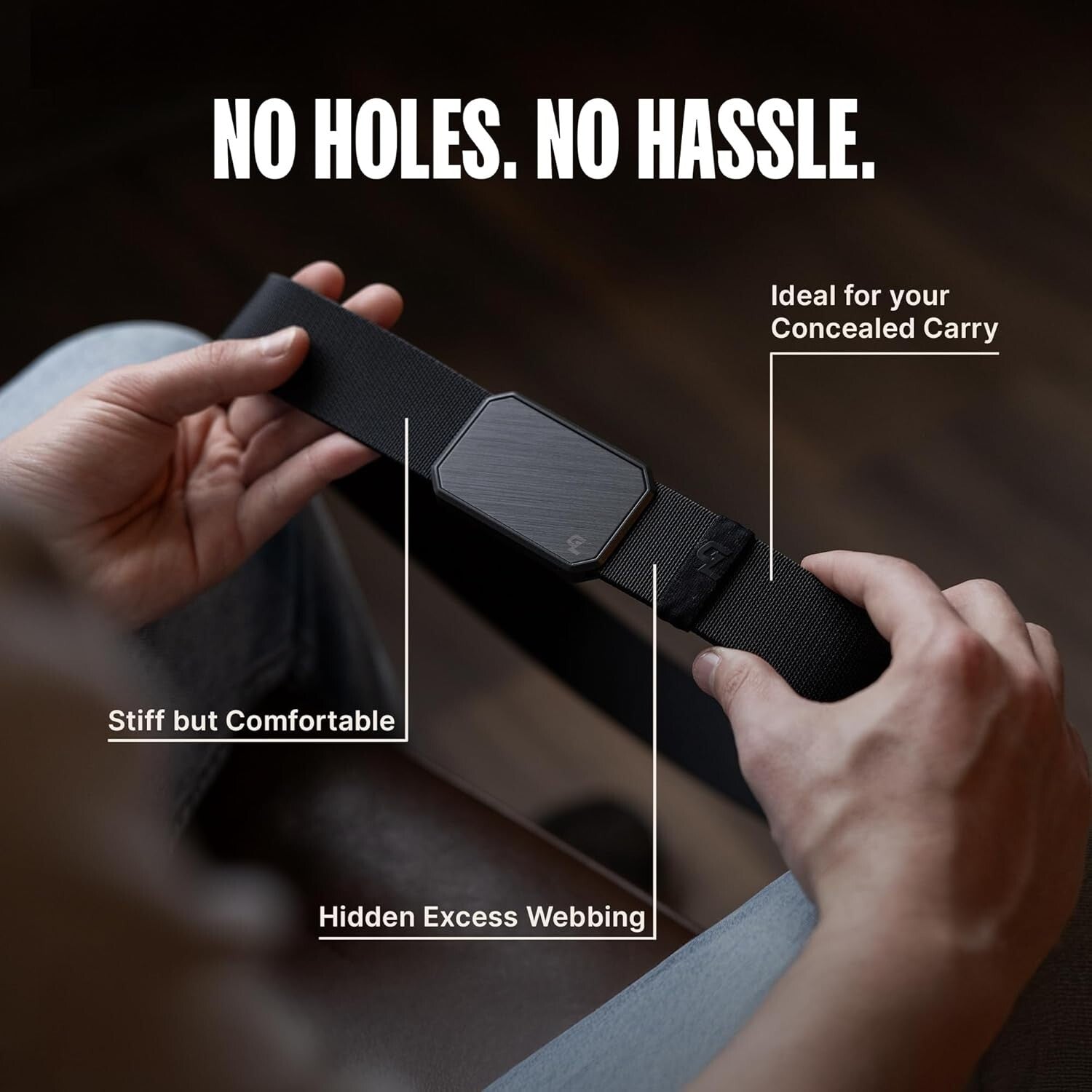 Groove Belt Men's Stretch Nylon Belt with Magnetic Buckle - Lifetime Coverage