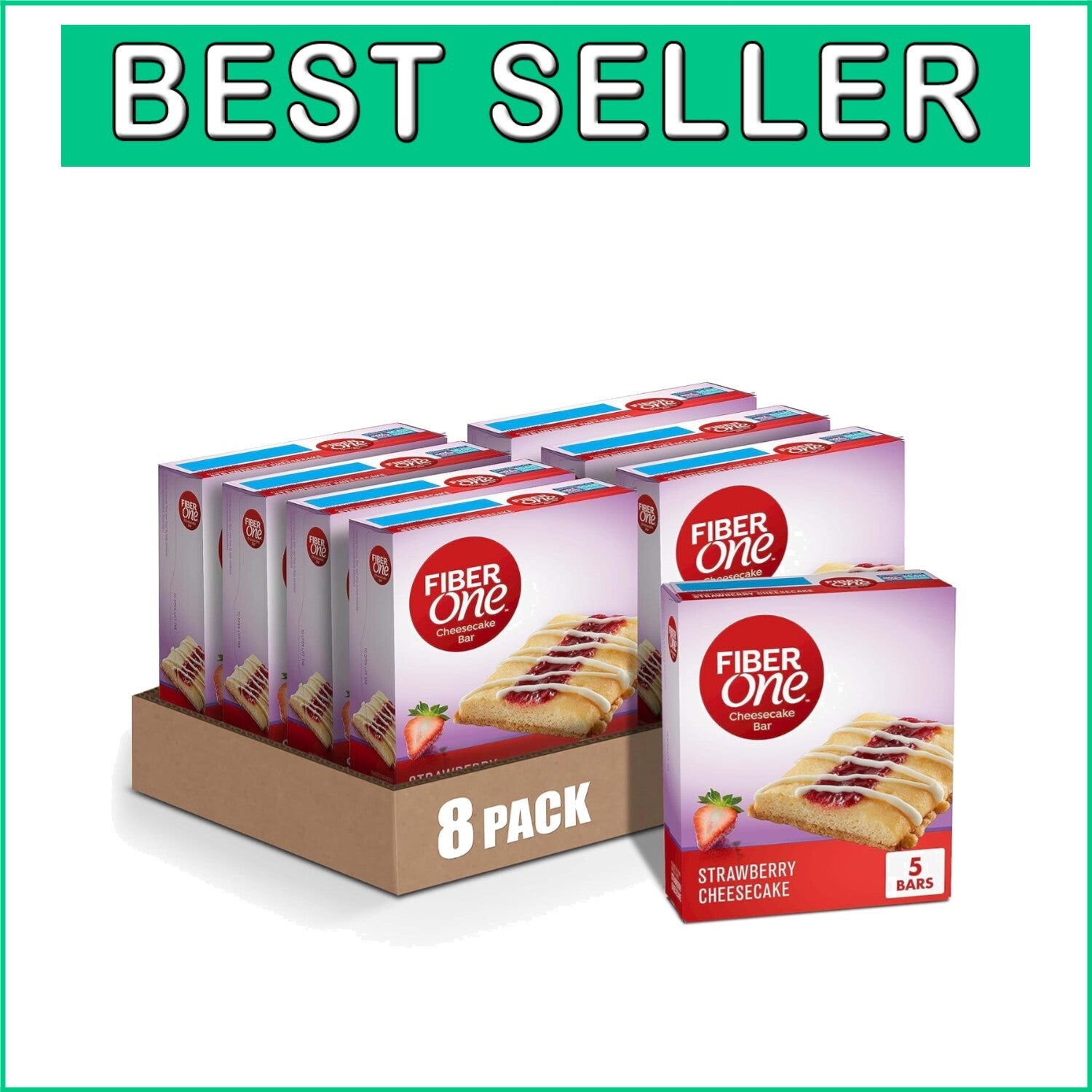 6.75 oz Strawberry Cheesecake Snack Bars - Guilt-Free Delicious Treats, 5 ct