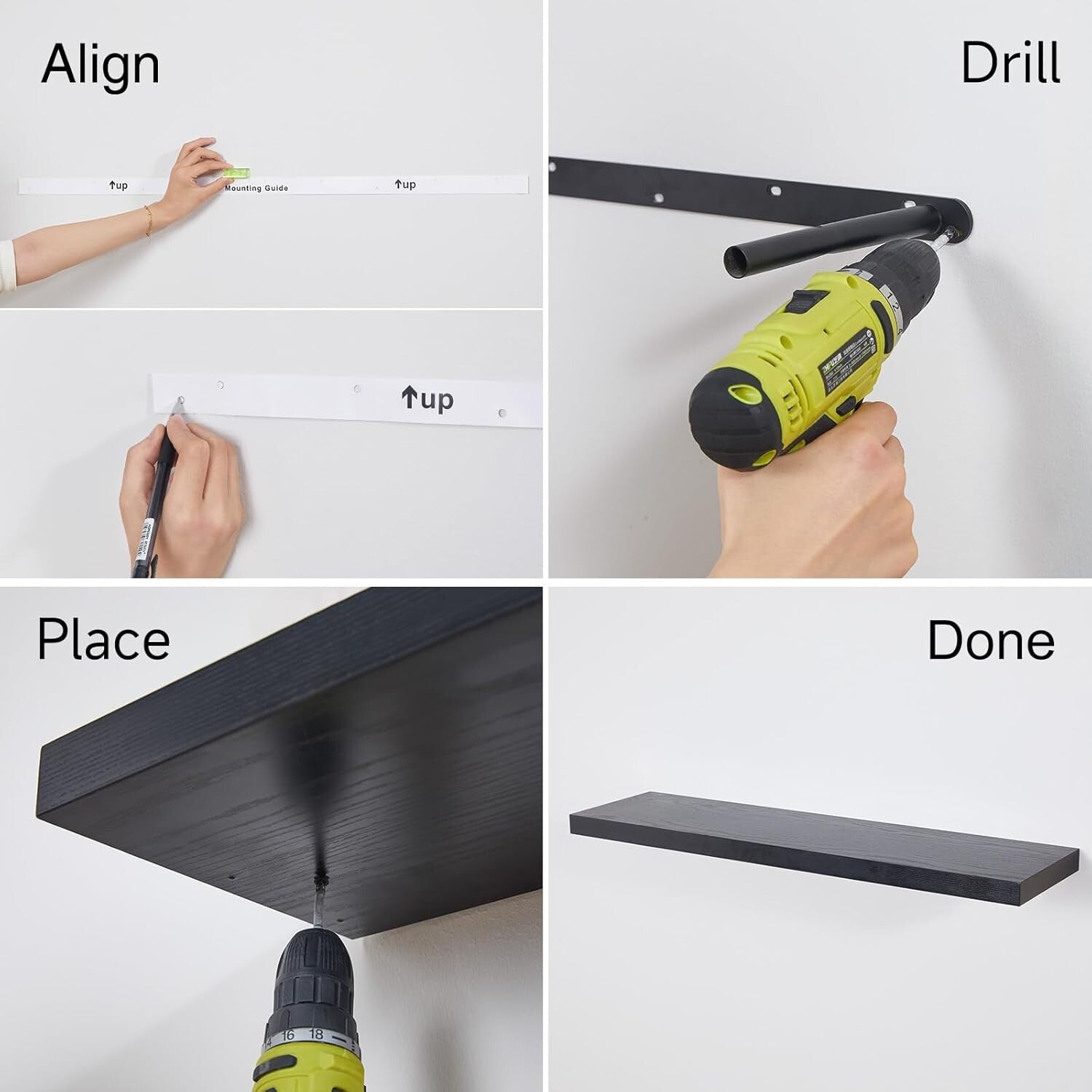 Versatile 36" Floating Shelves for Bedroom, Bathroom & Living Room - Set of 3