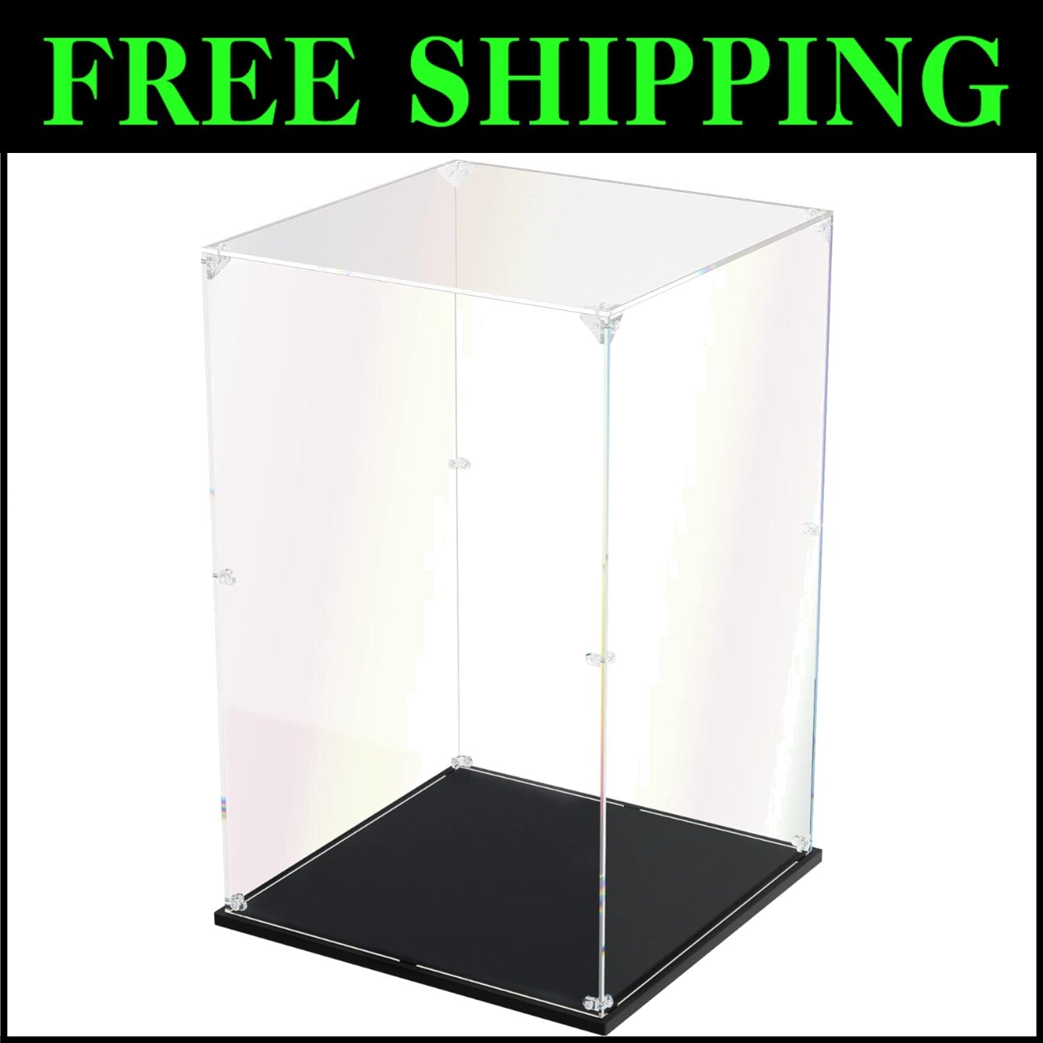 Luxurious 10x10x15.7 Inch Acrylic Showcase for Dolls, Toys, and Action Figures