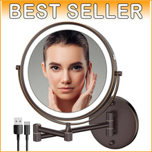 Load image into Gallery viewer, Stylish 360° Swivel LED Makeup Mirror with 1X/10X Magnification for Easy Viewing