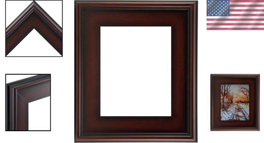 Professional 8x10 Picture Frame in Mahogany – Ideal for Canvas Art Display