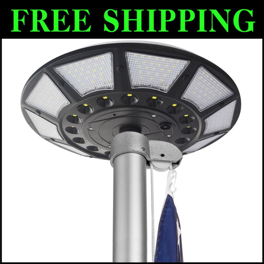 Energy Efficient Solar Flag Pole Light - 10000 mAh Battery, Auto On/Off Feature