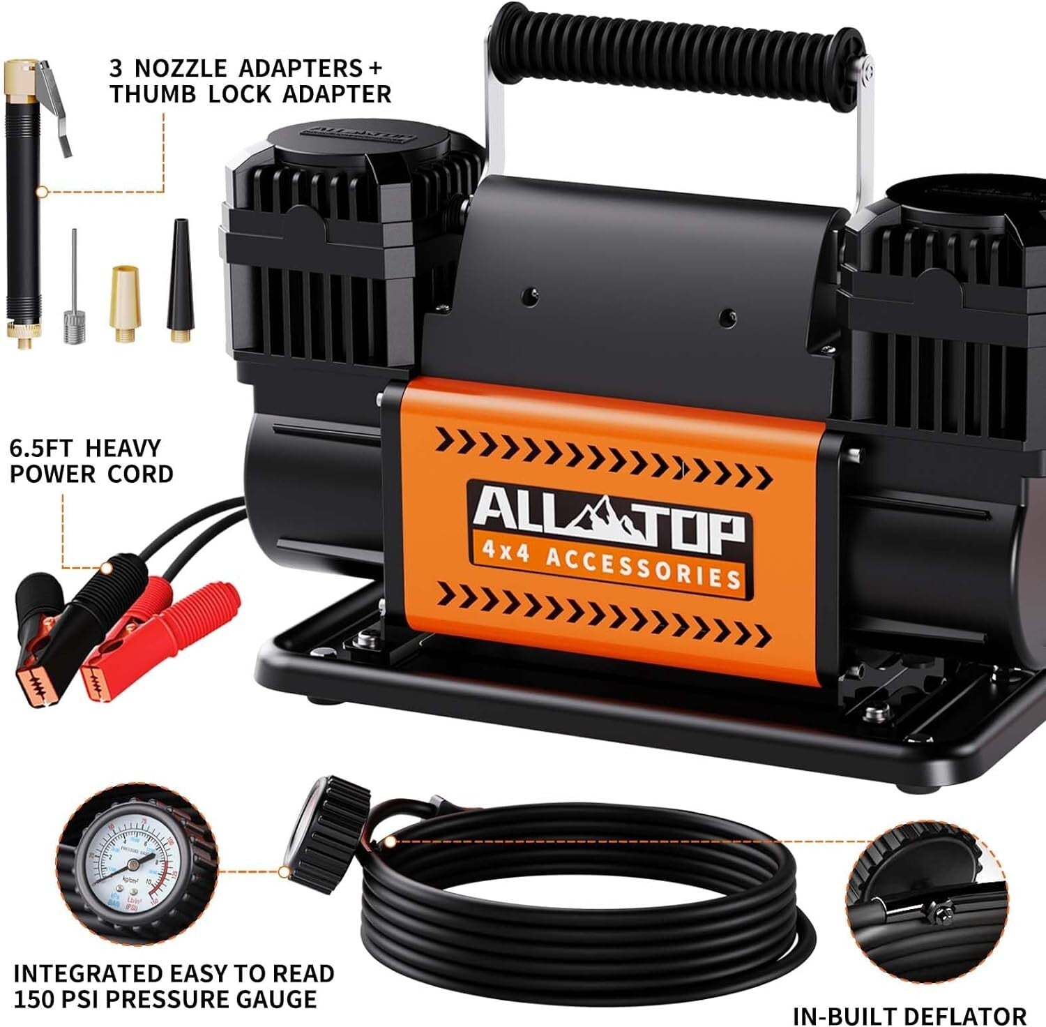Fast & Reliable 150 PSI 12V Compressor Kit – Perfect for Vehicles & Sports Gear