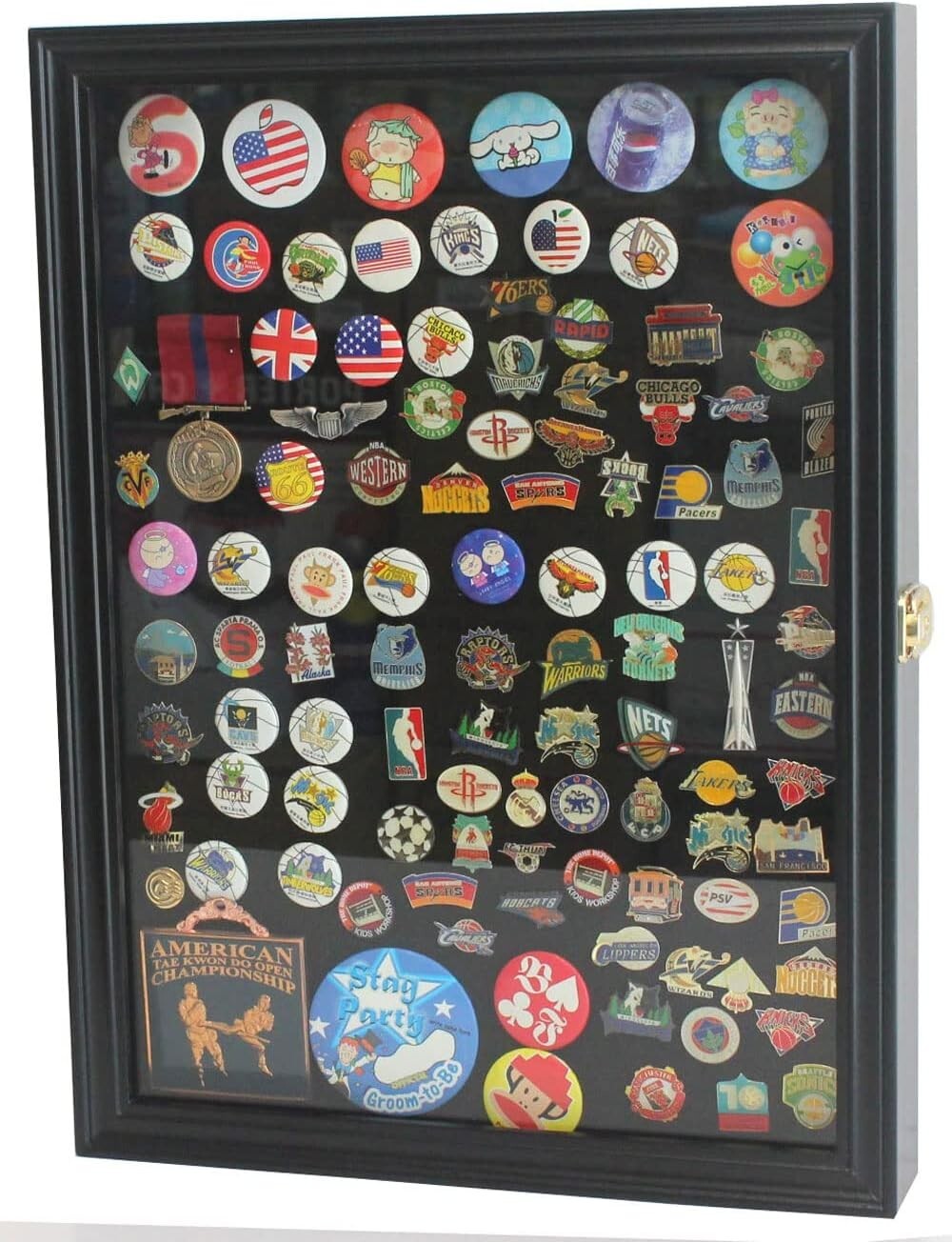 Elegant Black Finish Medal Shadow Box - Perfect for Military Medals and Pins