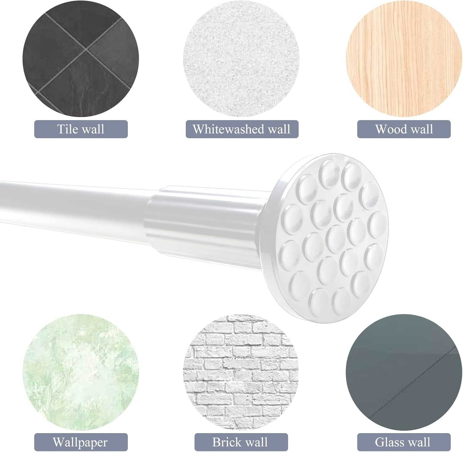 Eco-Friendly Adjustable Tension Rod 51-168 Inches - Versatile for Indoor/Outdoor