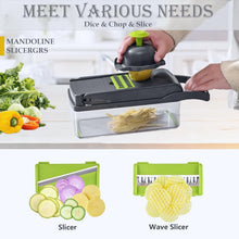 Load image into Gallery viewer, Versatile 20-in-1 Food Chopper &amp; Slicer - Stainless Steel Blades for Quick Prep