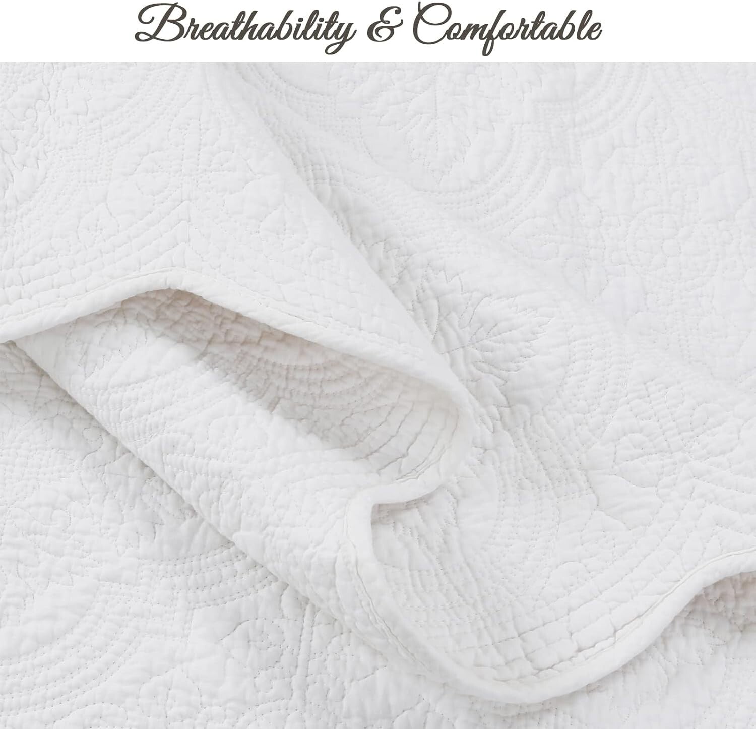 Elegant King Size 3 Piece Cotton Embossed Bedding Set - All Season Comfort