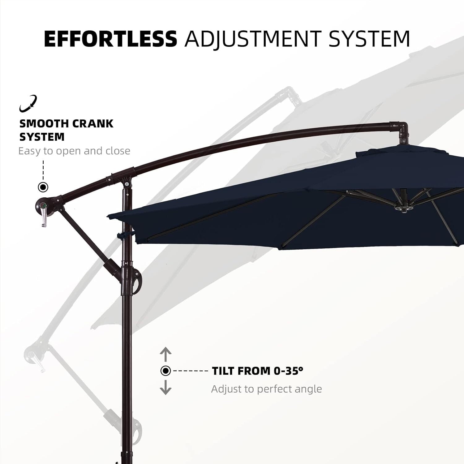 Elegant 10ft Outdoor Umbrella with Adjustable Tilt & Waterproof Recycled Canopy