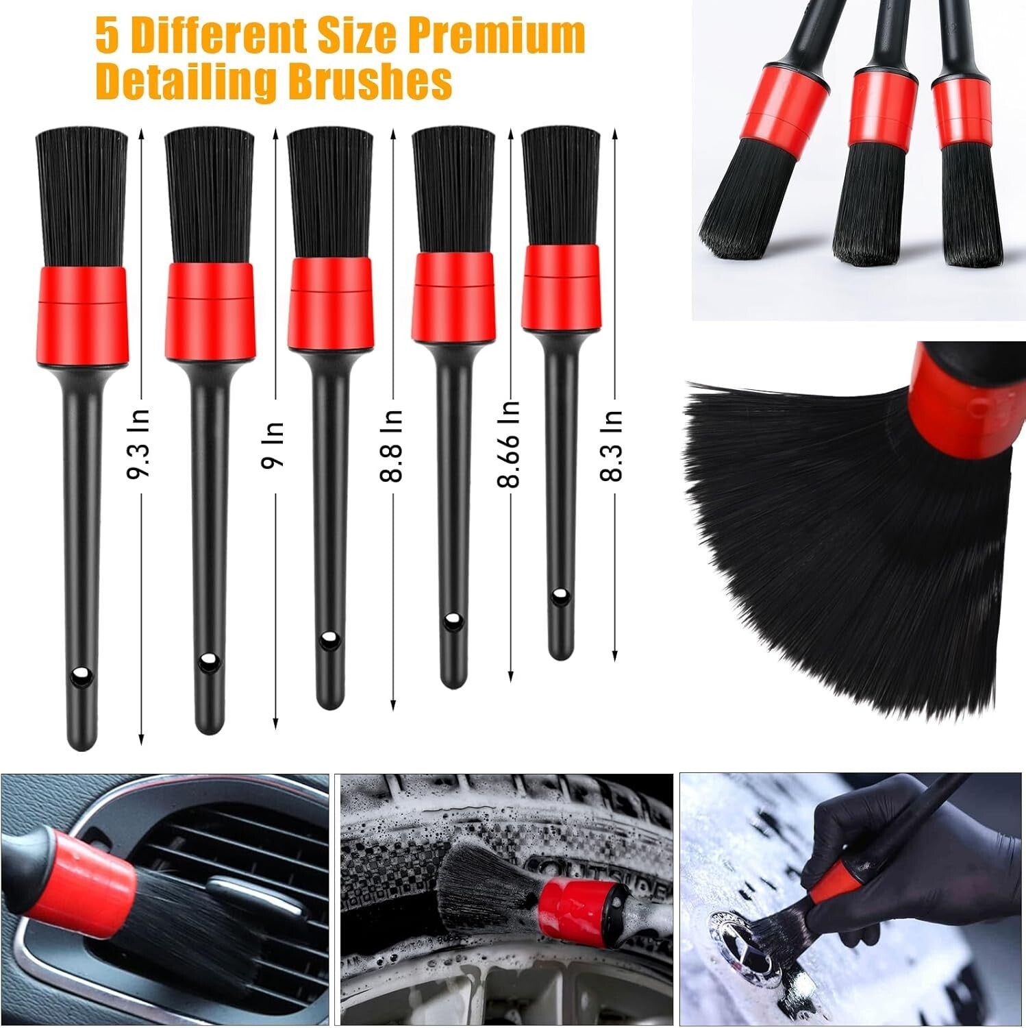 62-Inch Chenille Microfiber Car Wash Brush with Multi-Functional Cleaning Tools