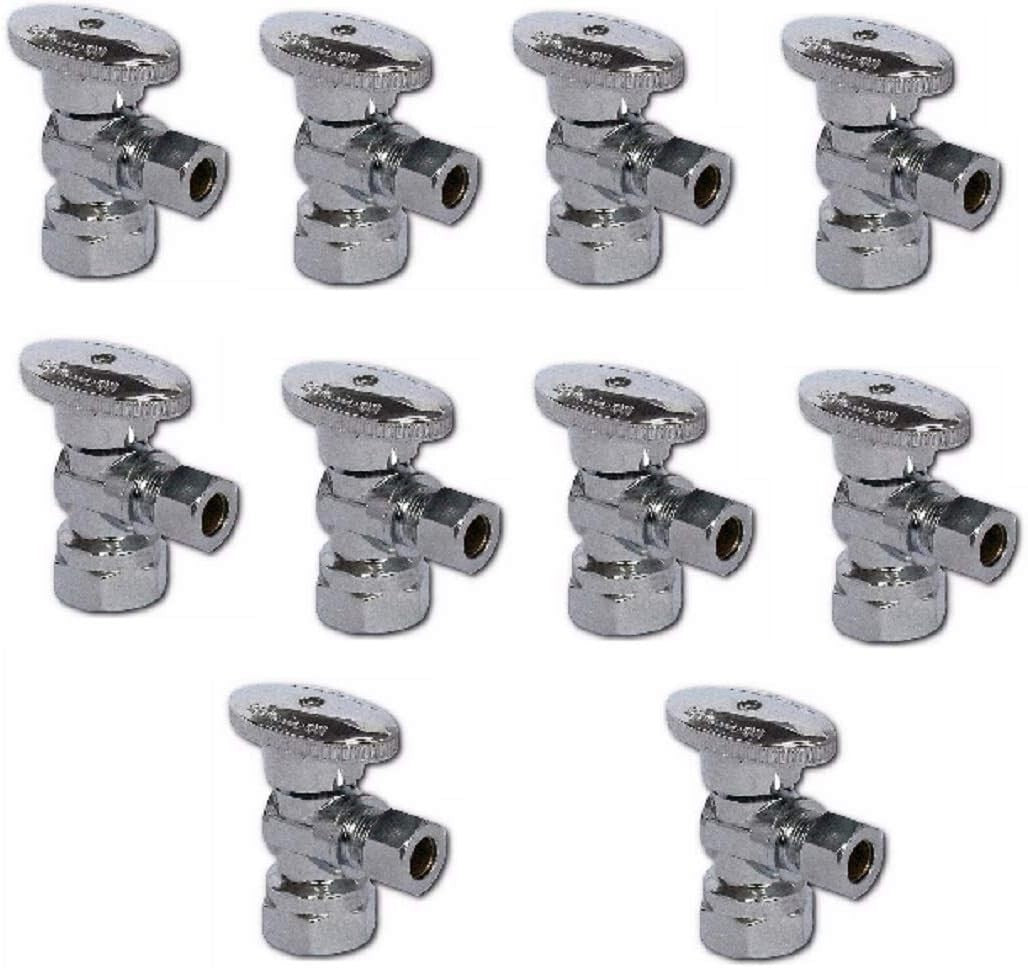 Compact Brass Ball Valve & Angle Stop Valve Set - Ideal for Sink & Toilet