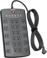 Load image into Gallery viewer, Multi-Outlets Power Strip with 22 Outlets + 6 USB Ports - Flat Plug for Space