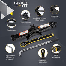 Load image into Gallery viewer, Compact 3 Ton Tire Jack Kit for Cars &amp; SUVs - Includes Adjustable Lug Wrench